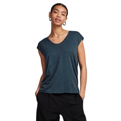 Tee-shirt à manches courtes femme Pcbillo Lurex Stripes PIECES