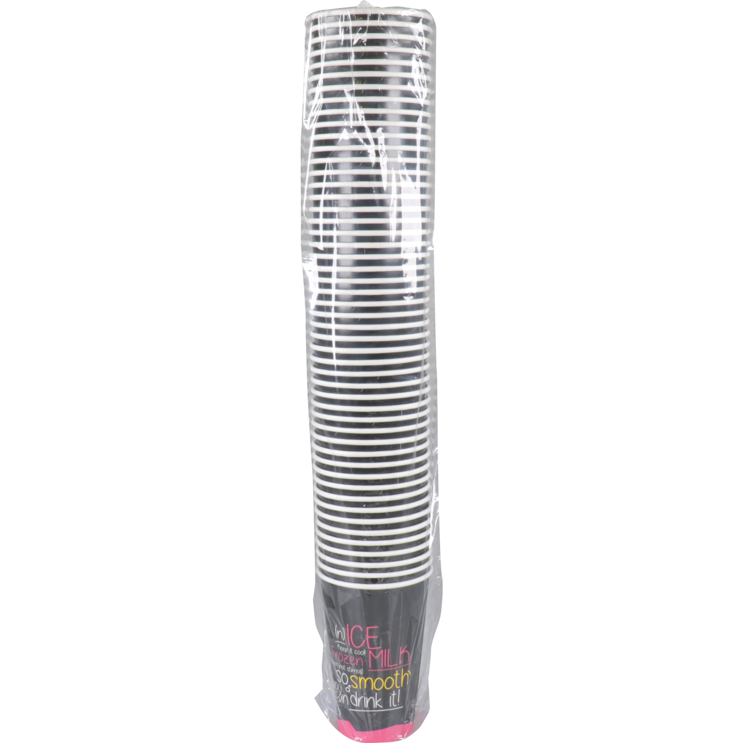 Depa, Milkshakebeker, ICE is (N)ICE, Karton + PE, 400ml, 16oz, 128mm, zwart/roze