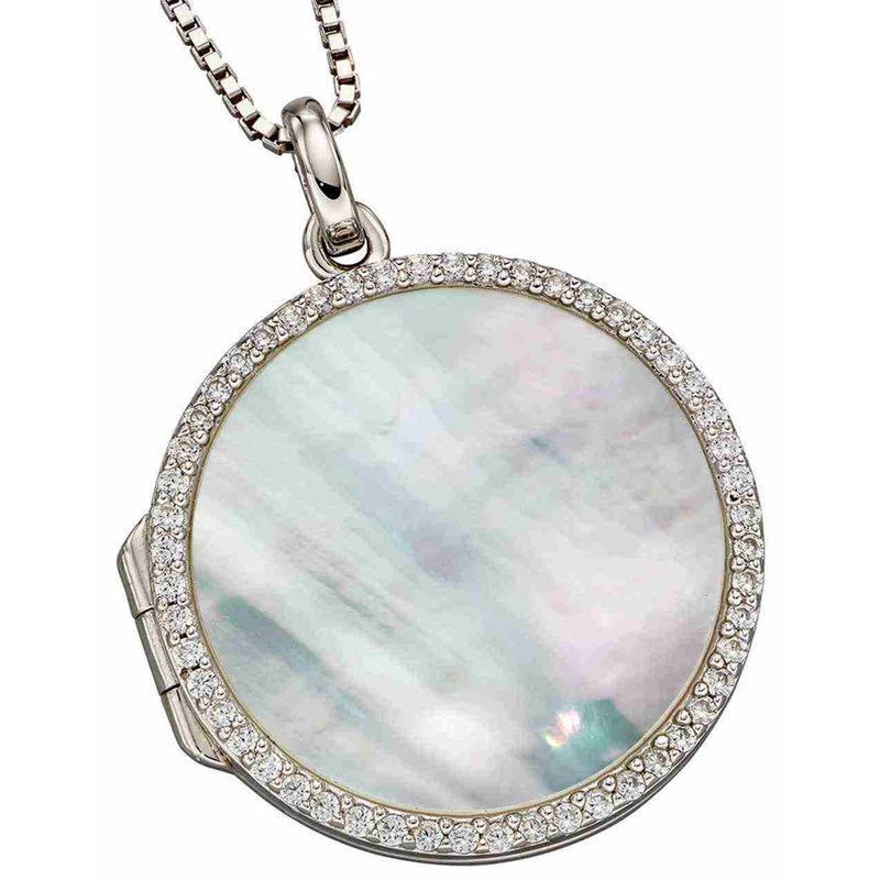 Collier photo nacre en argent 925/1000
