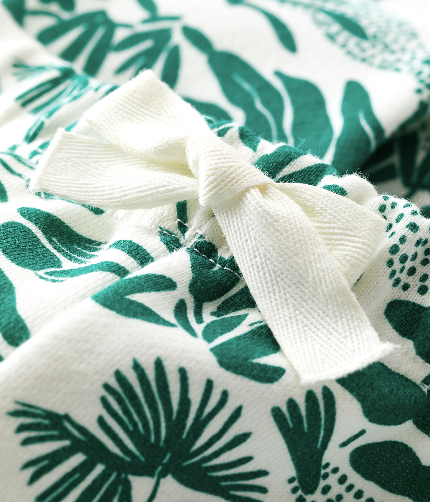 Pantalon imprimé végétal en molleton bébé