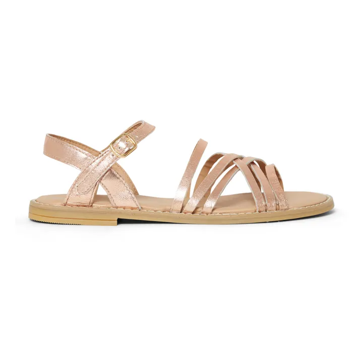 Emile et Ida Exclusivité Emile et Ida x Smallable - Sandales Cuir Tresse | Doré