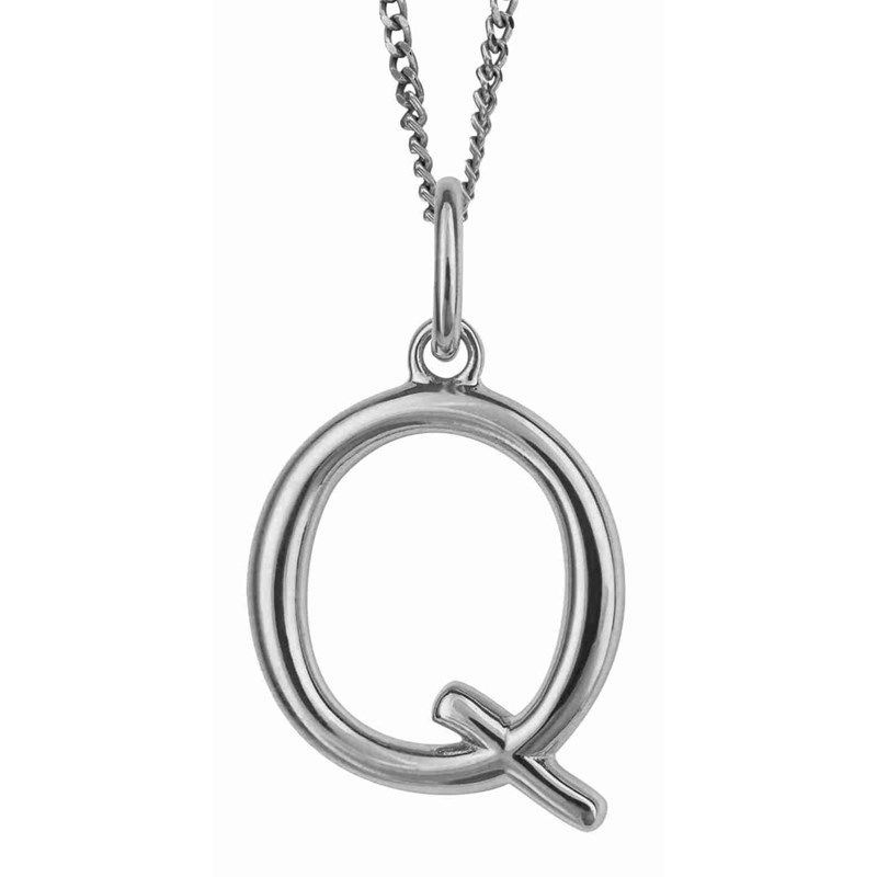 Collier lettre Q en argent 925