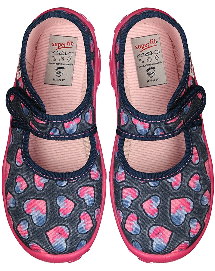 Spangen-Hausschuhe BONNY HERZCHEN in denim blue