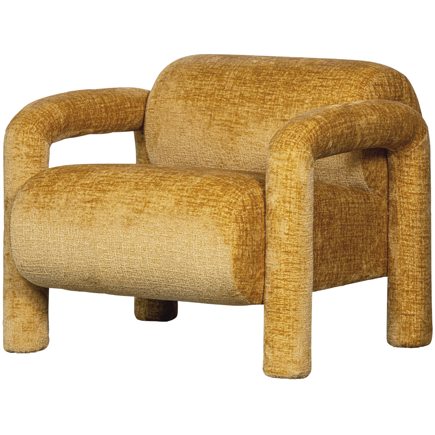 WOOOD Lenny Fauteuil - Polyester  - Goud|Geel - 65x76x82