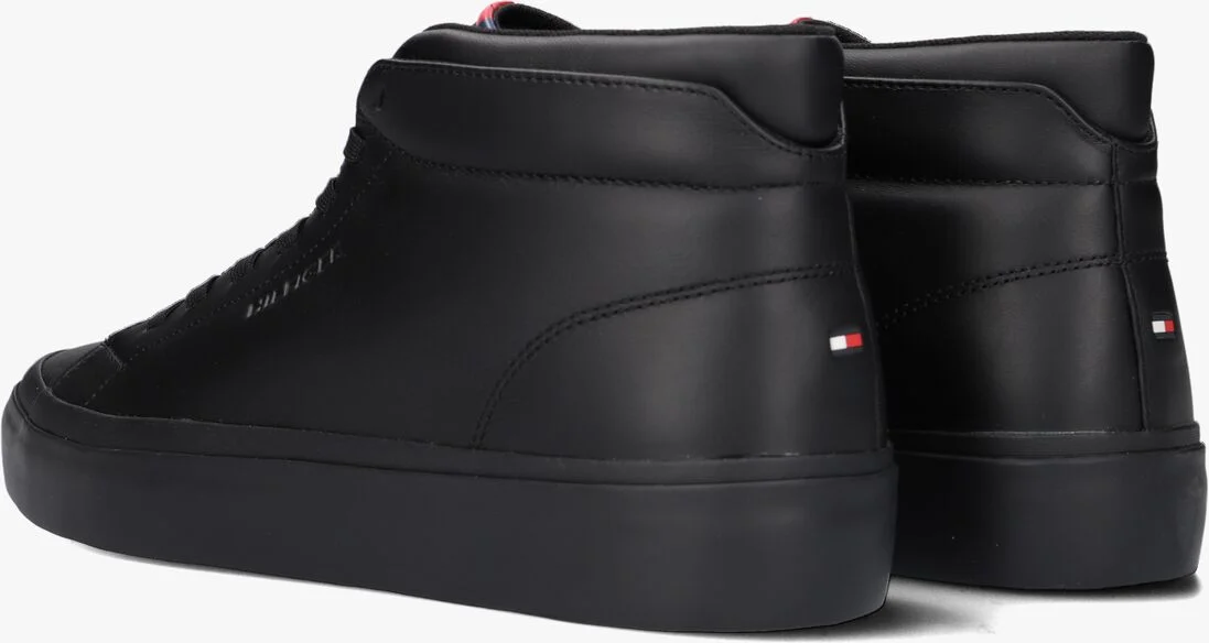 TOMMY HILFIGER zwarte tommy hilfiger hoge sneaker prep vulc high leather