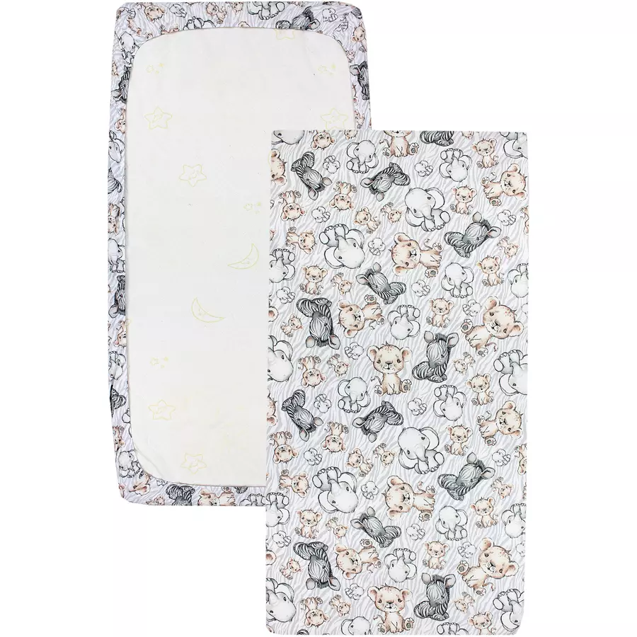 TupTam Baby Kinder Spannbettlaken 2er Pack grau