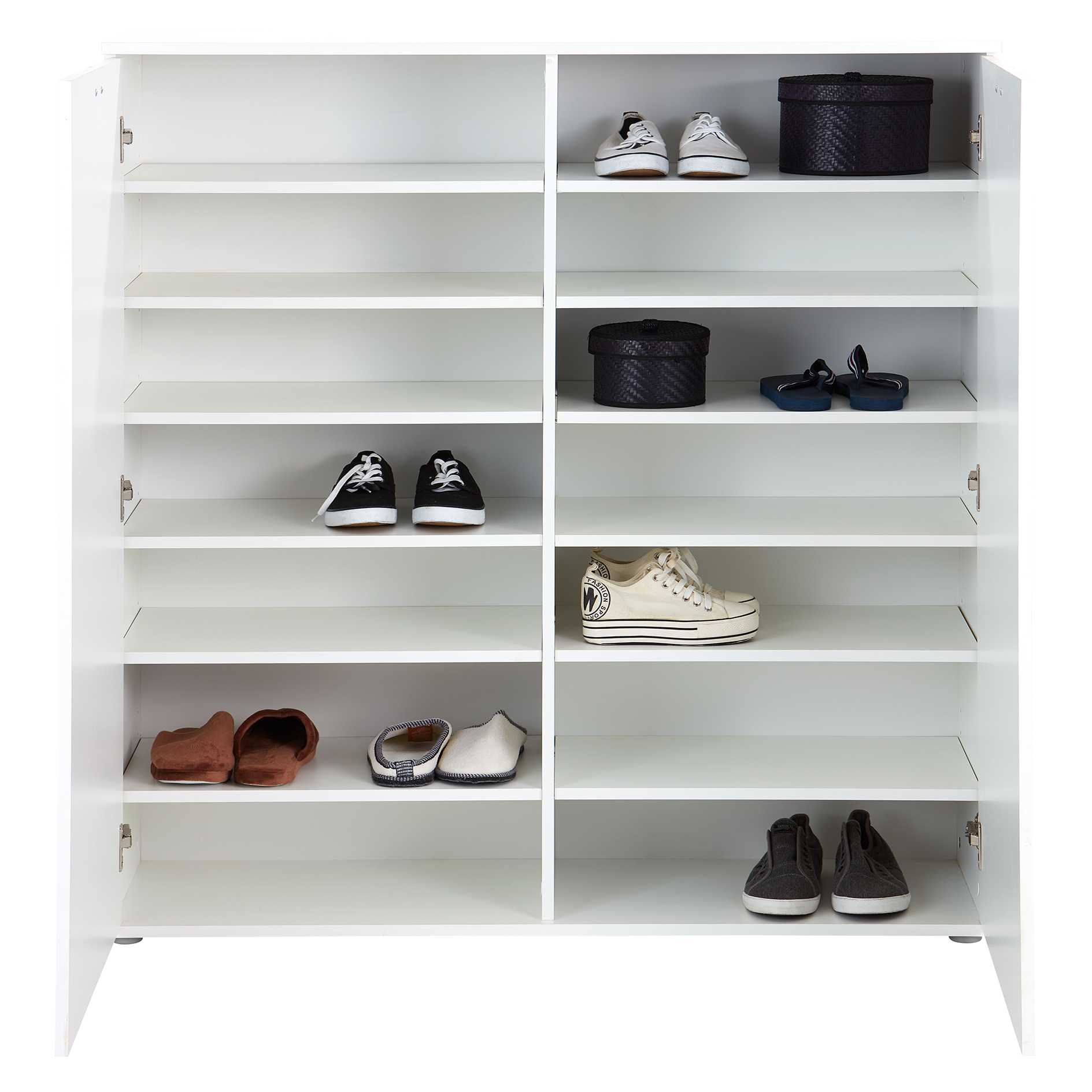 Schuhschrank - weiß - 125 cm