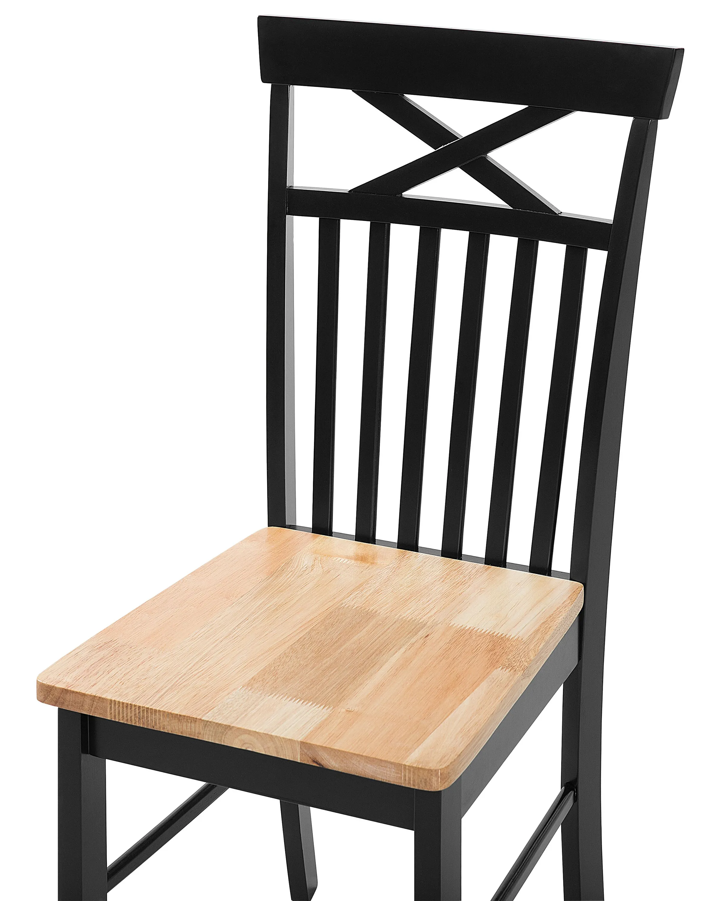 Set van 2 eetkamerstoelen HOUSTON Hout Zwart
