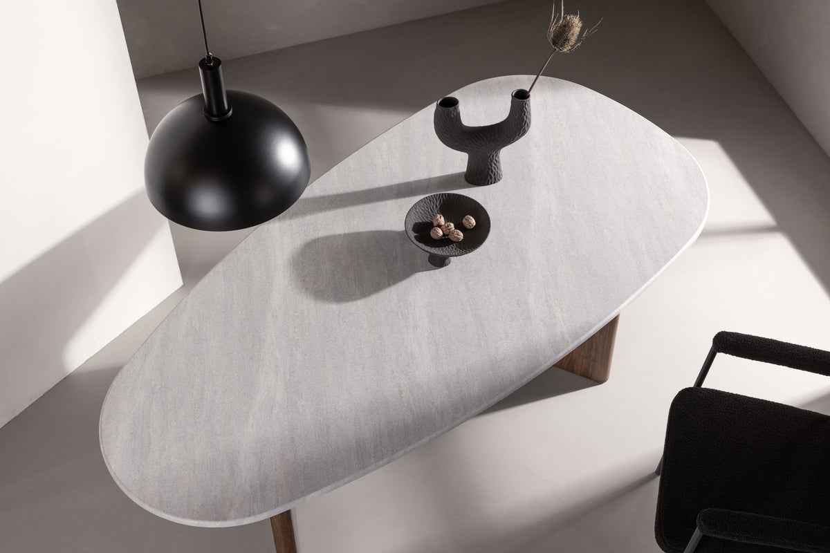 Norrtalje Eetkamertafel - 180 x 90 cm - Lichtgrijs Betonlook