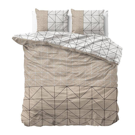 Dekbedovertrek Flanel Geometric - Taupe