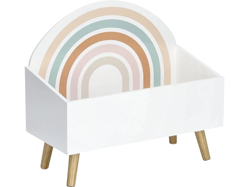 Zeller Present Kinder-Aufbewahrungstruhe Rainbow 58 x 28 x Spielzeugkiste mit Rückwand im Regenbogen-Design