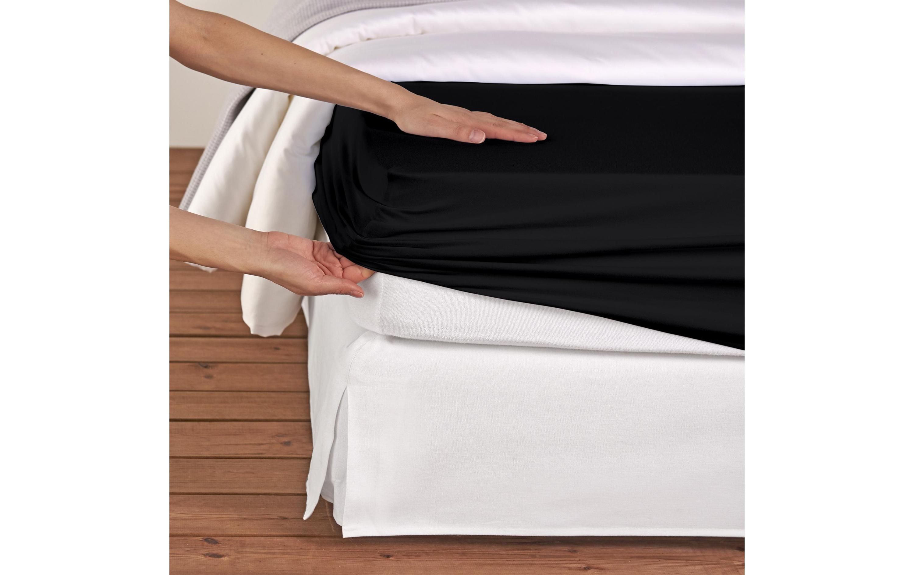 Fixleintuch Albany 90 x 190-100 x 200 cm, SchwarzLiving Home – qualitativ hochwertige Bettbezüge für Ihr Zuhause