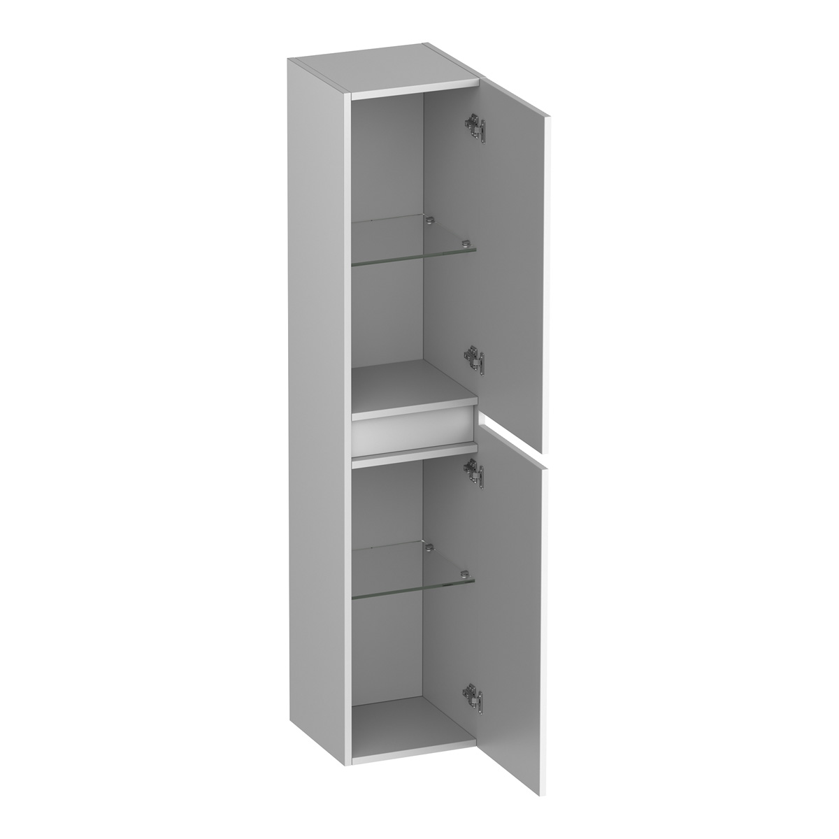 Brauer Joy Wavy hoge kast ribbelfront 160cm wit mat