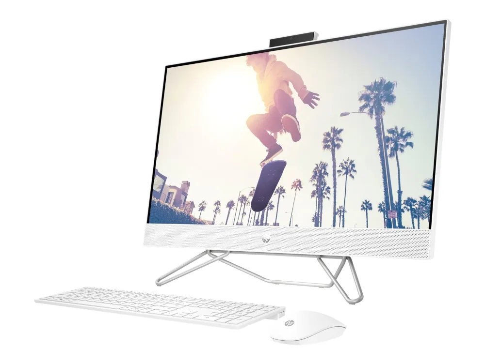HP 24-cb1103ng - Alt-i-én Core i3 1215U / op til 4.4 GHz - RAM 8 GB - SSD 256 GB - NVMe - UHD Graphics - Gigabit Ethernet - FreeDOS - skærm: LED 23.8
