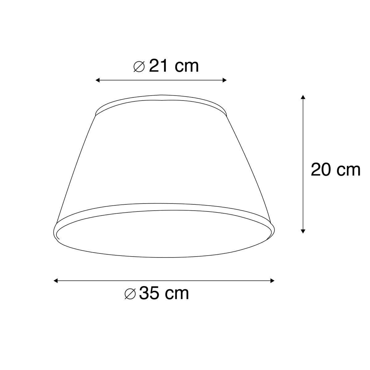 Geplooide lampenkap wit 35/20 cm