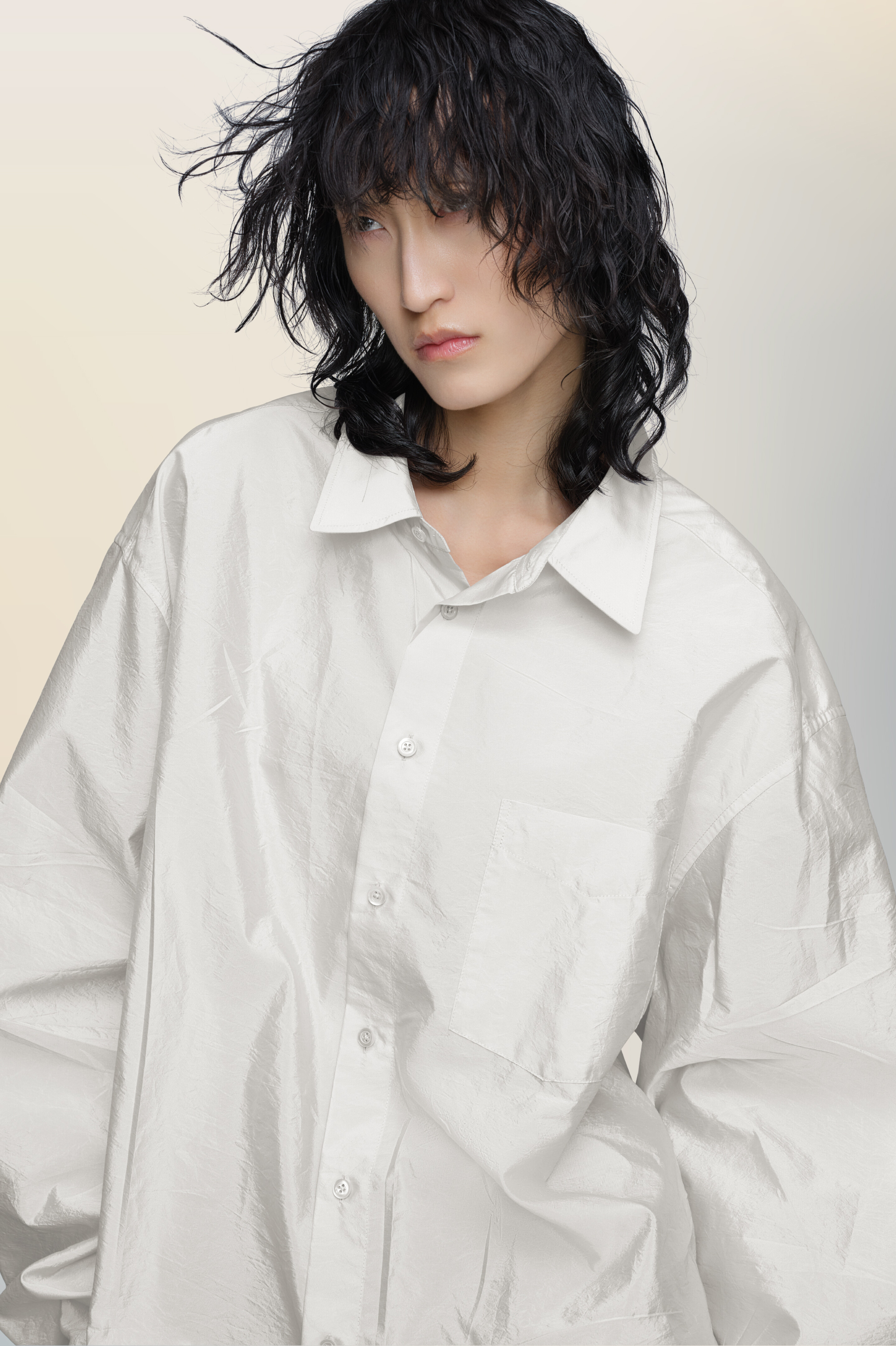 Chemise oversize grise pour femme