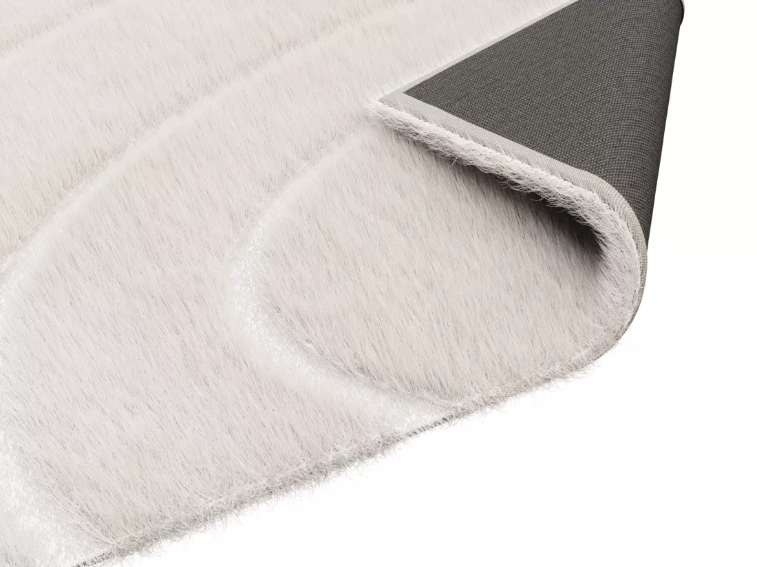 Tapis effet fourrure en relief à motifs circulaires - 120 x 160 cm - Beige - PAOLISI