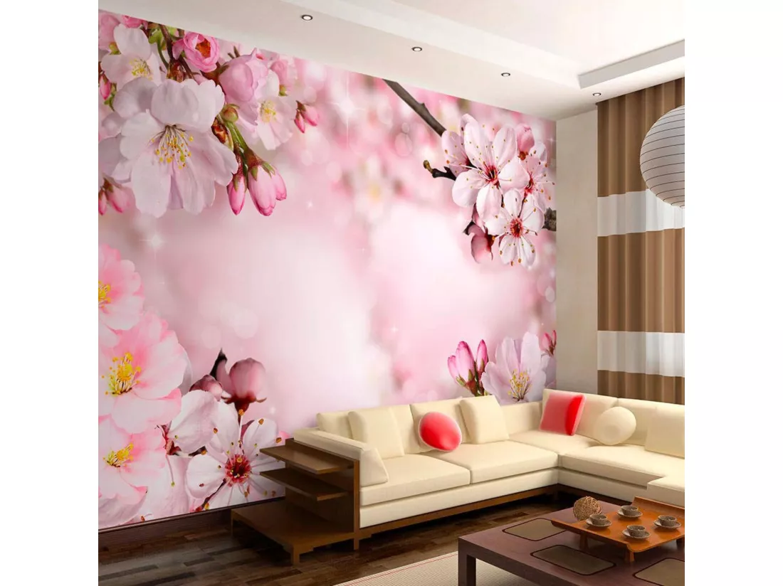 Papier peint fleur de cerisier de printemps - 150 x 105 cm