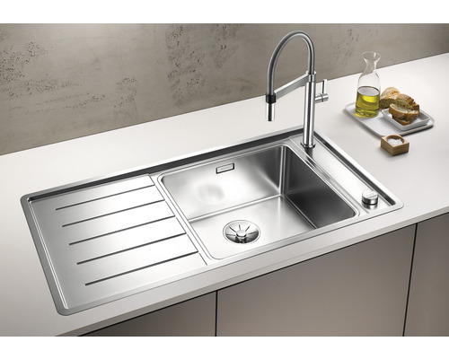 Blanco spoelbak ANDANO XL 6 S-IF, 1000 x 500 mm, roestvrij staal, 522999, 1 bak, met afdruipgedeelte, bak rechts, vlak ingebouwd