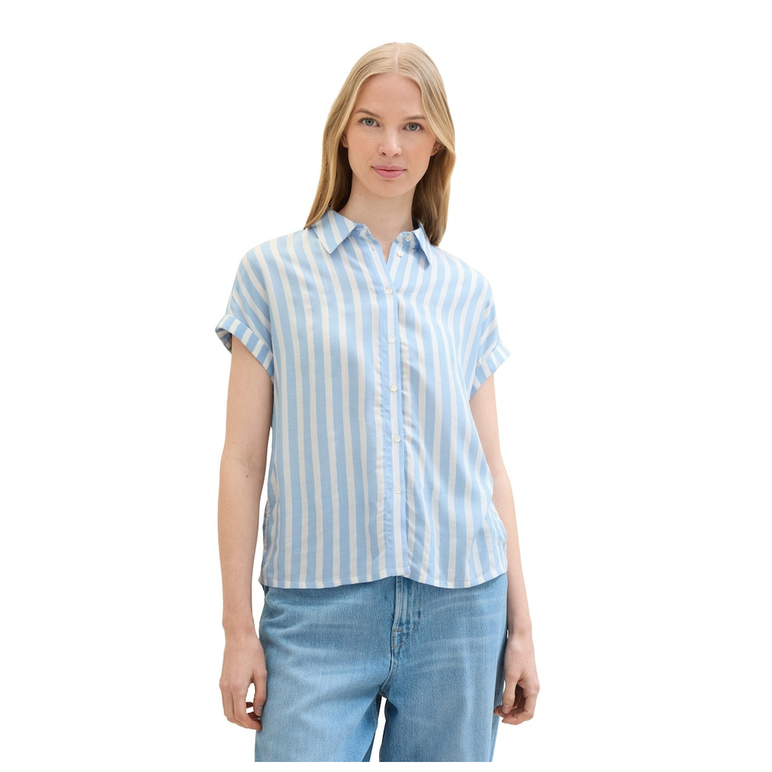 Tom Tailor Striped short sleeve blouse