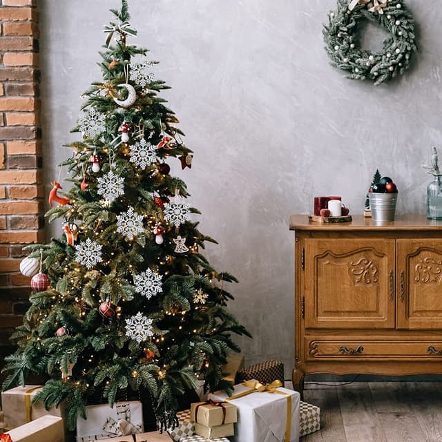 Julepynt Snekrystal sølv 12-pak