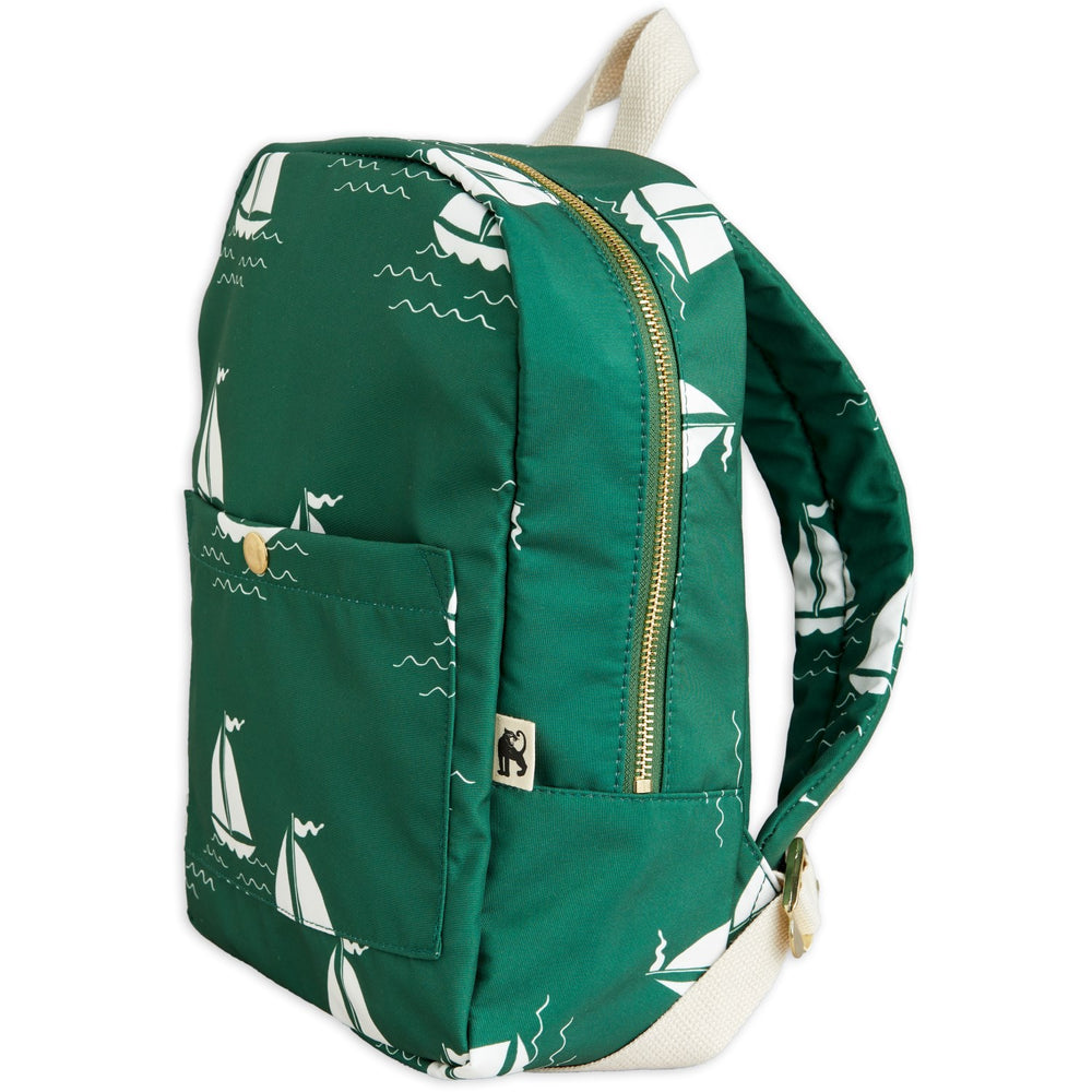 Køb Mini Rodini Green Sailing Boats AOP Rygsæk