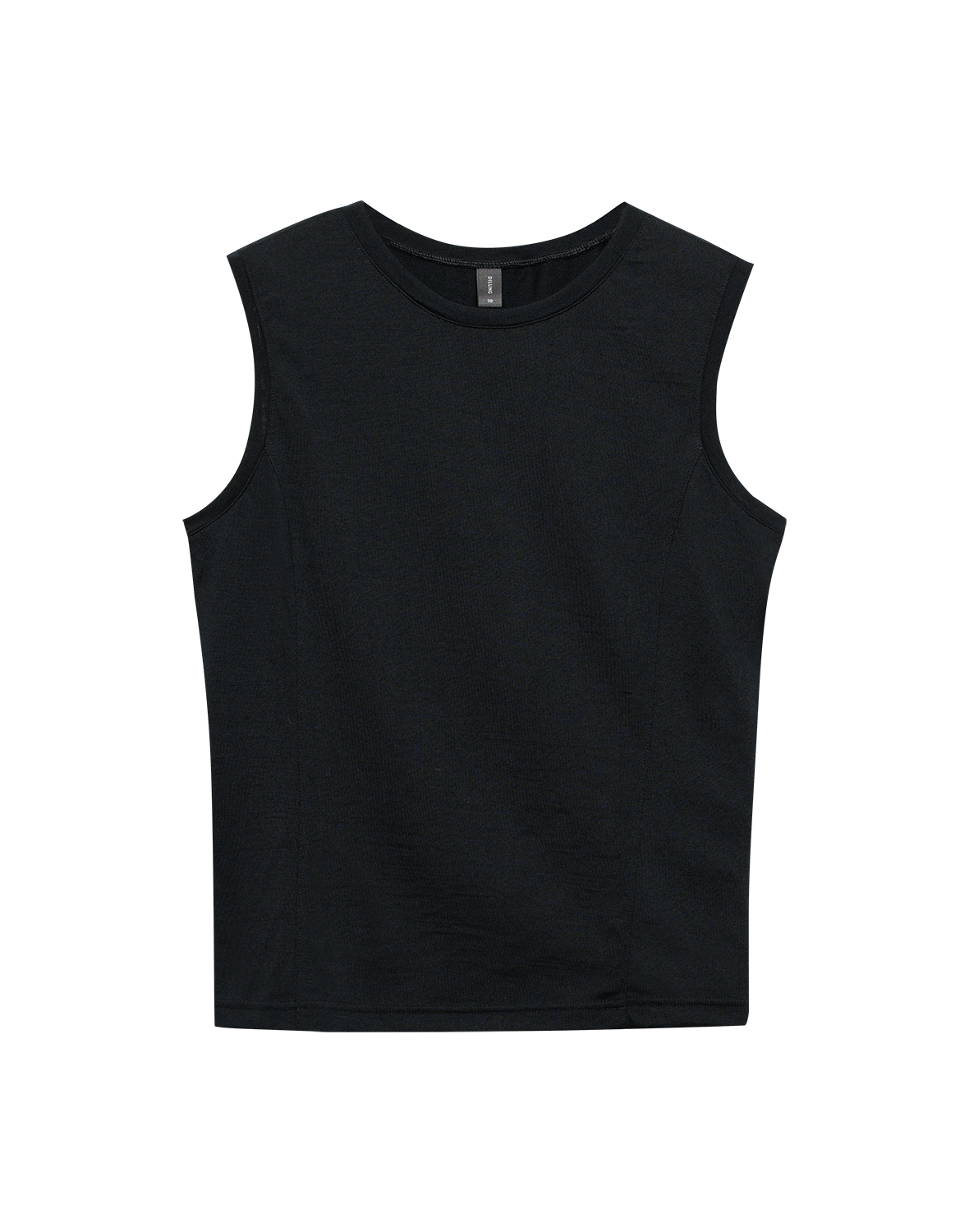 Korte tanktop in merinowol voor dames in Zwart