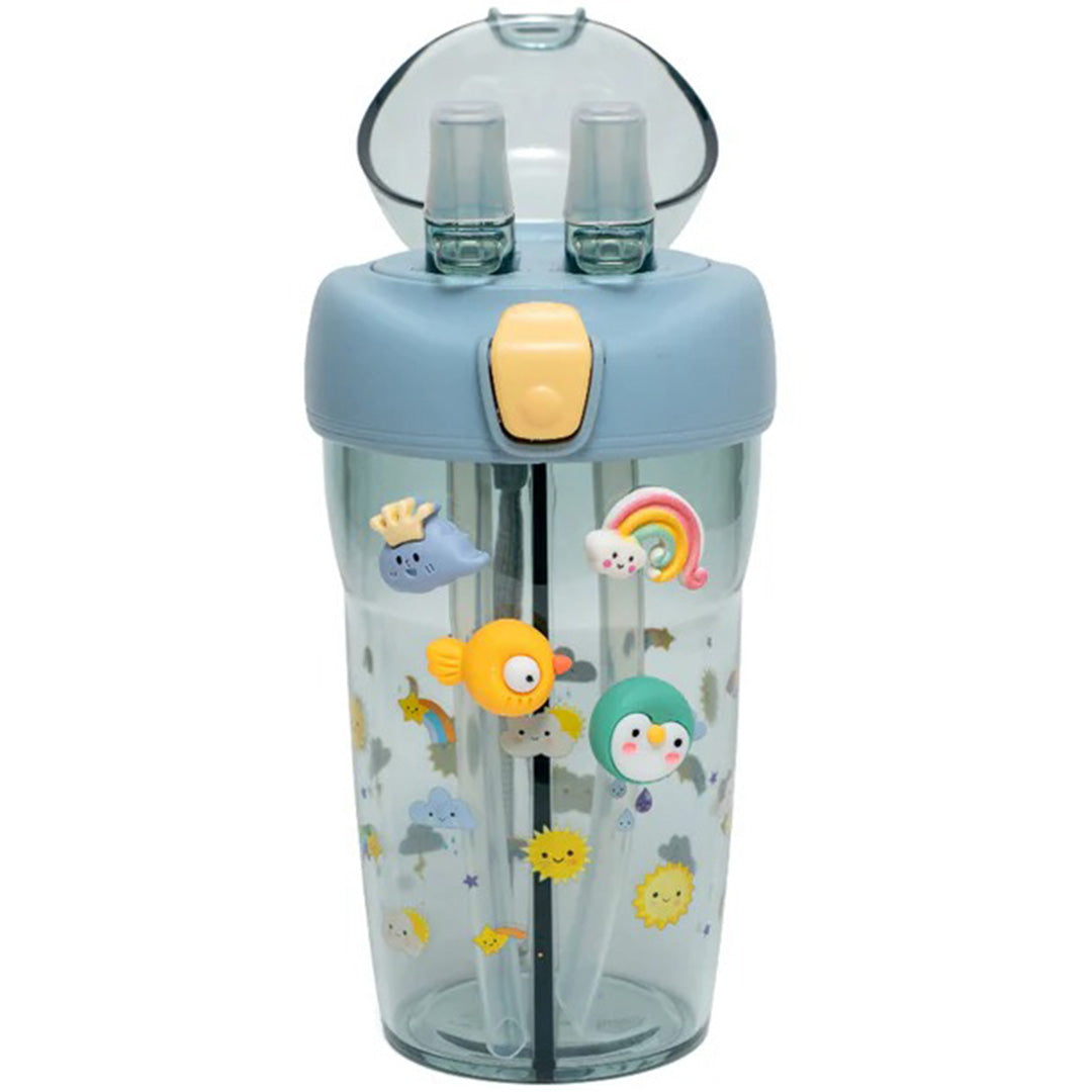 petit monkey dubbele drinkfles sparkling - sky - 430 ml