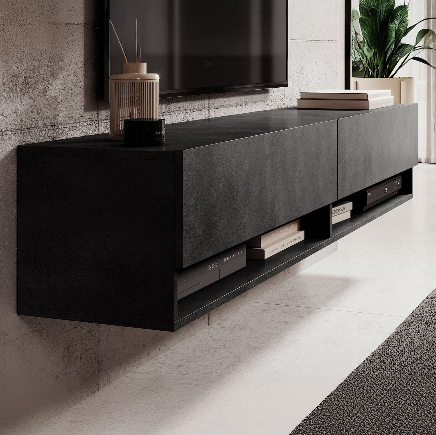 Meubella - TV-Meubel Asino - Grijs  - 180 cm