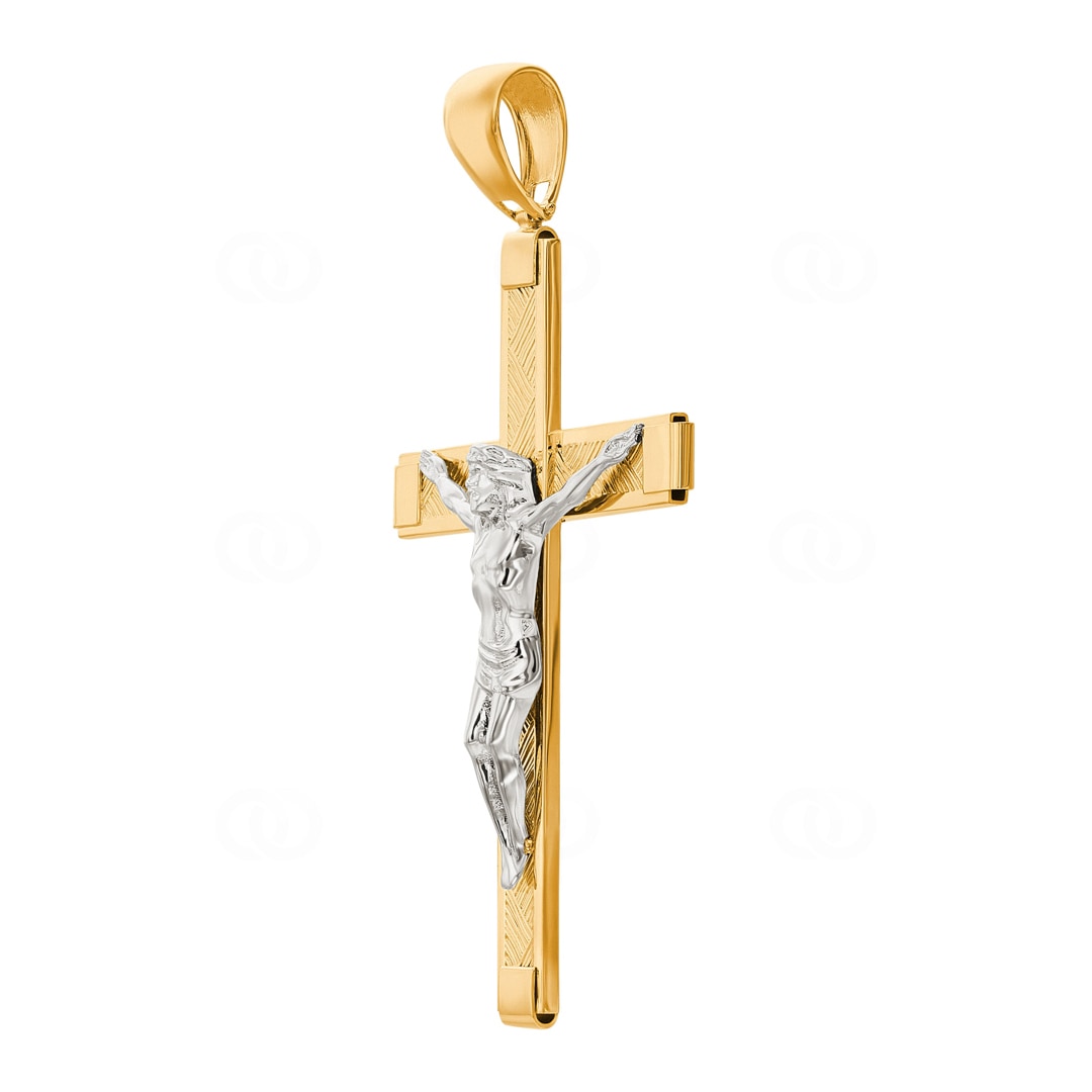 Anhänger 750/18 K Gelbgold Kreuz mit Jesus 74 x 42mm