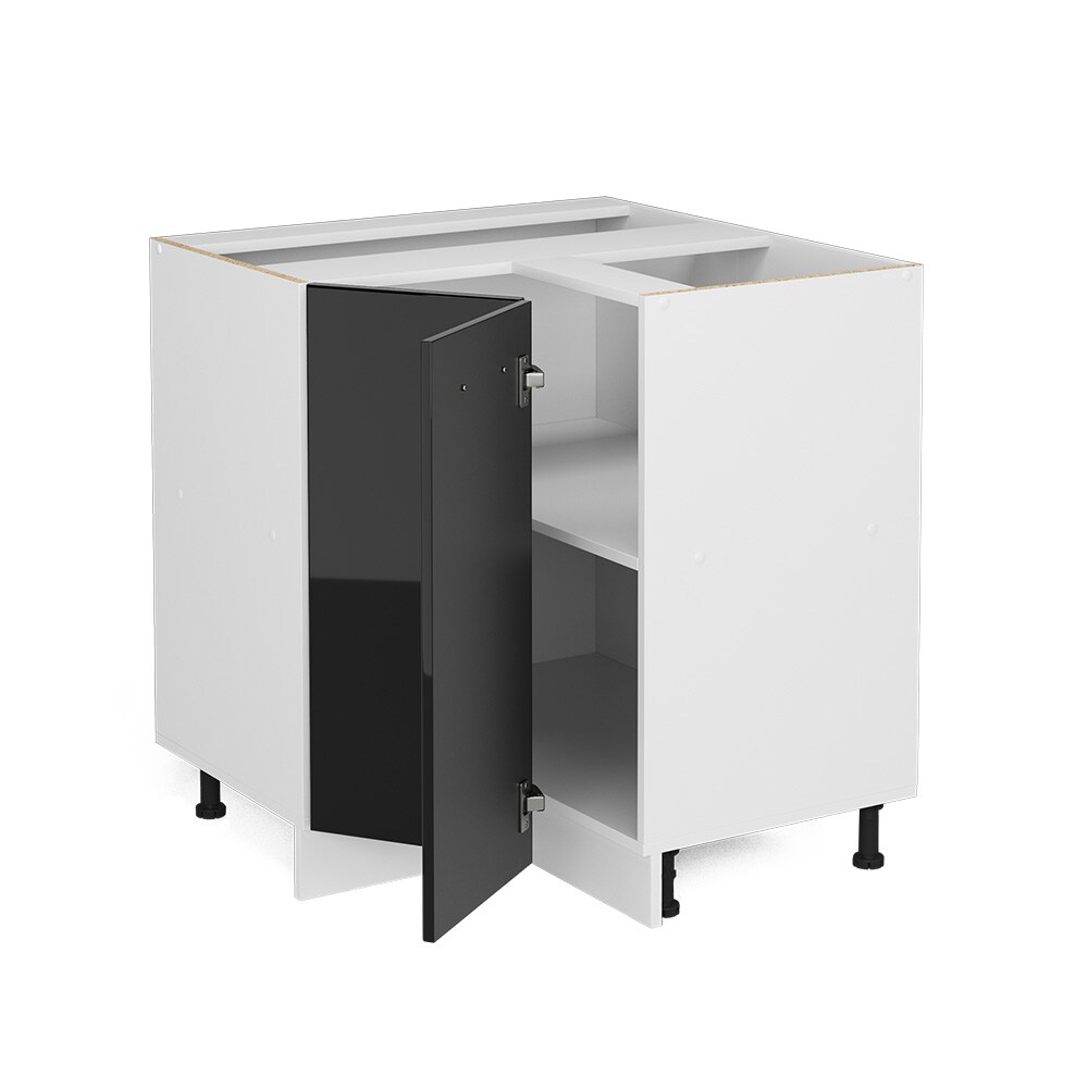 Vicco Eckunterschrank Küchenschrank R-Line Solid Weiß Schwarz 87 cm modern