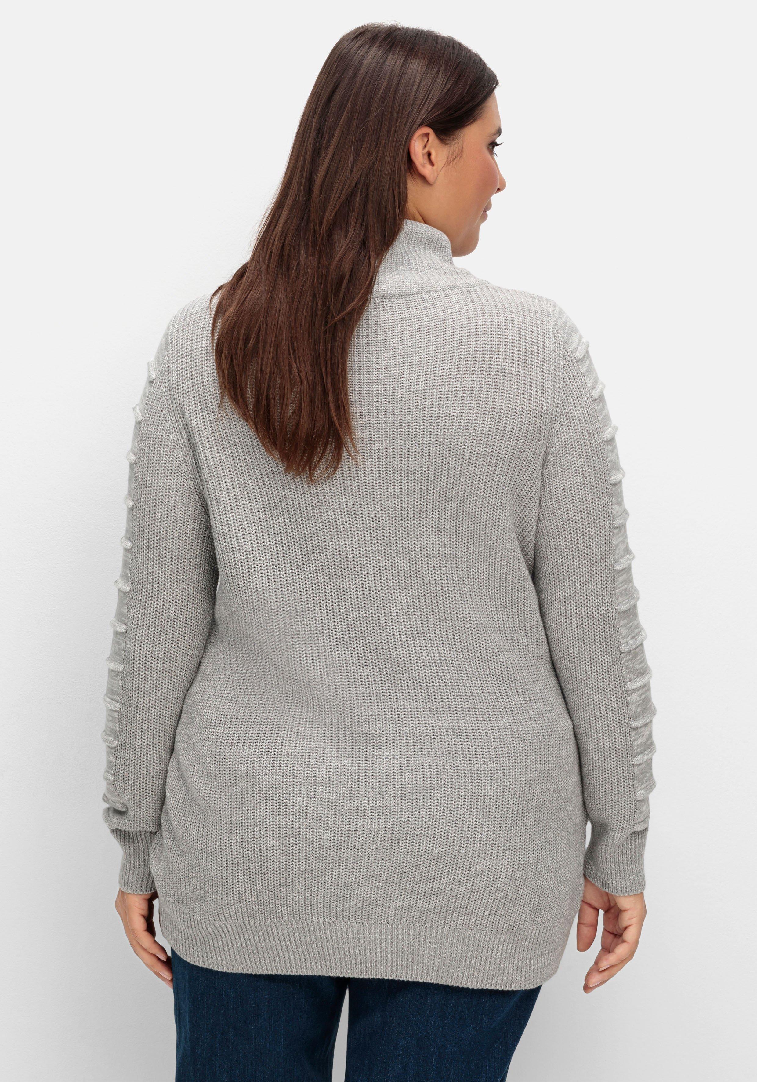 Longpullover mit Strukturmuster in Biesen-Optik