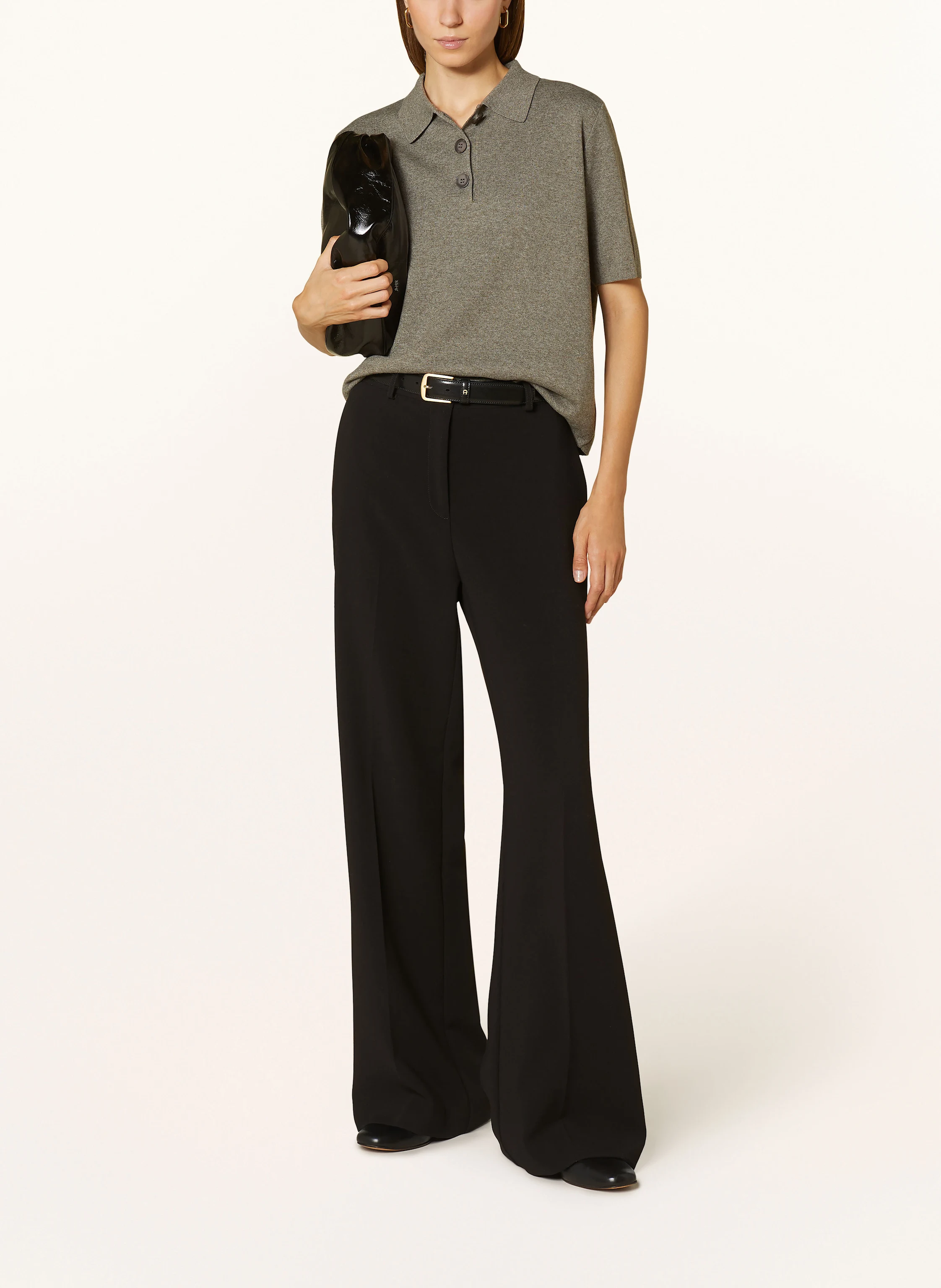 MRS & HUGS Strick-Poloshirt mit Leinen