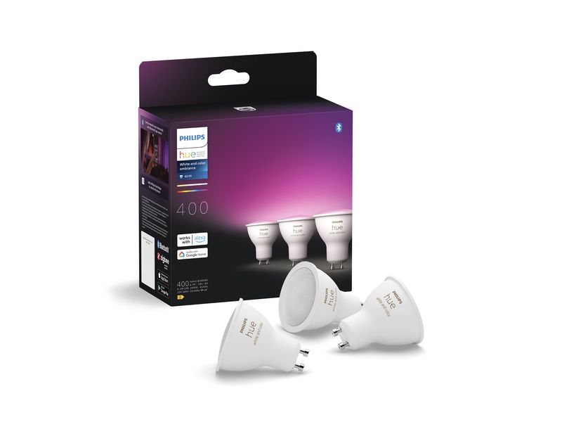 Philips Hue White & Color Ambiance GU10 Dreierpack 3 x 350 Lebendige Beleuchtung für jeden Anlass