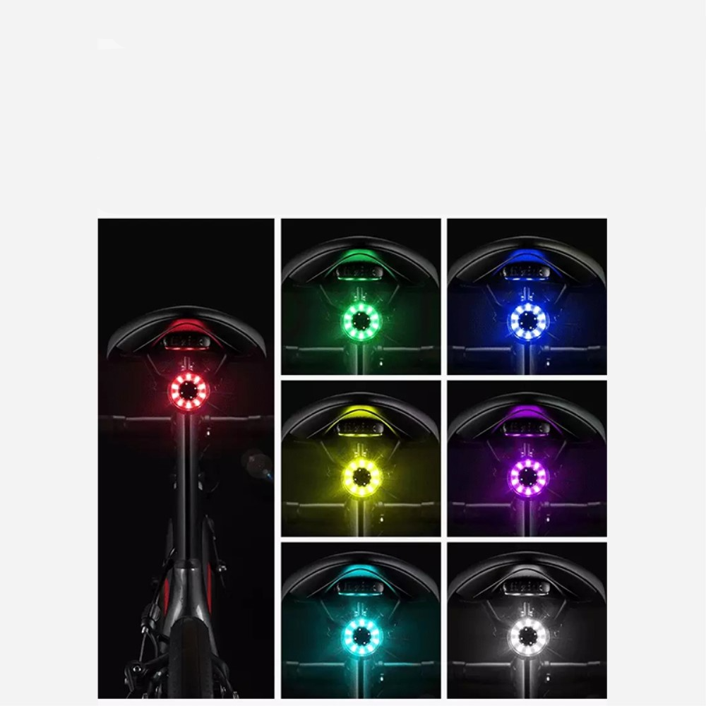 2in1 USB Velo Fahrrad Rücklicht LED Warnlicht Rot IPX6 - Schwarz