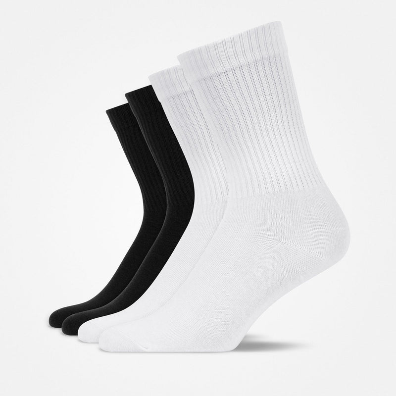 Tennissocken aus Bio-Baumwolle Schwarz-Weiß