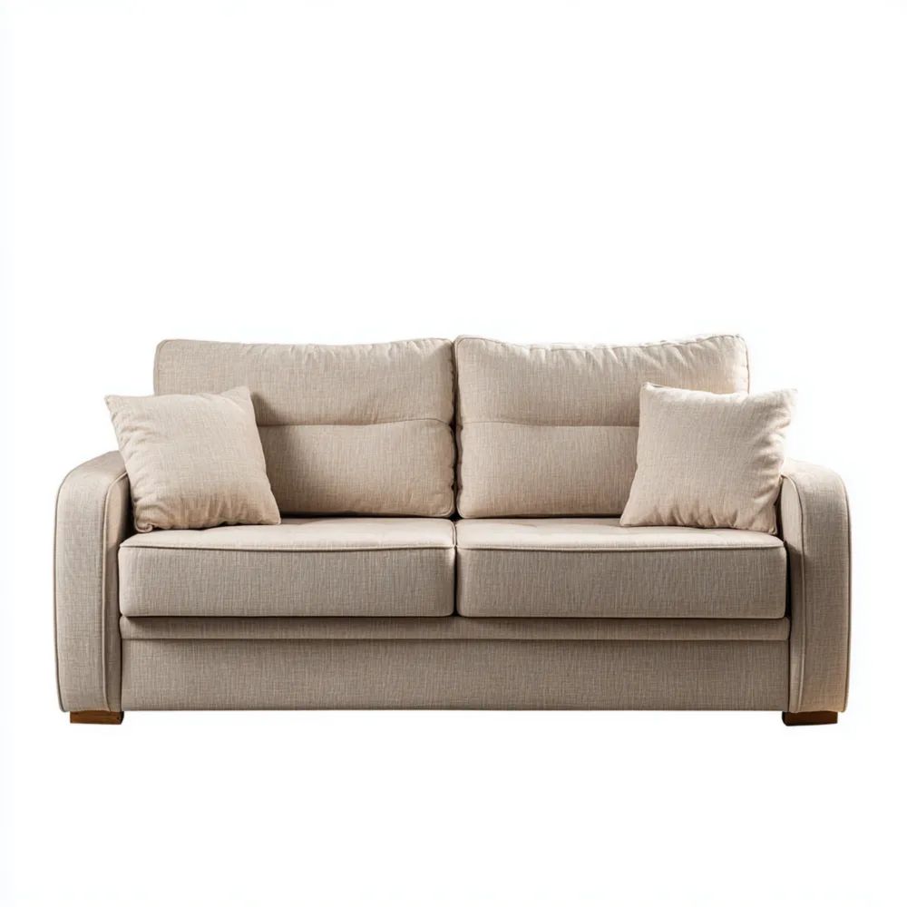 2-Sitzer-Sofa Leinenoptik 200x95x90 cm – Creme – Modernes Design