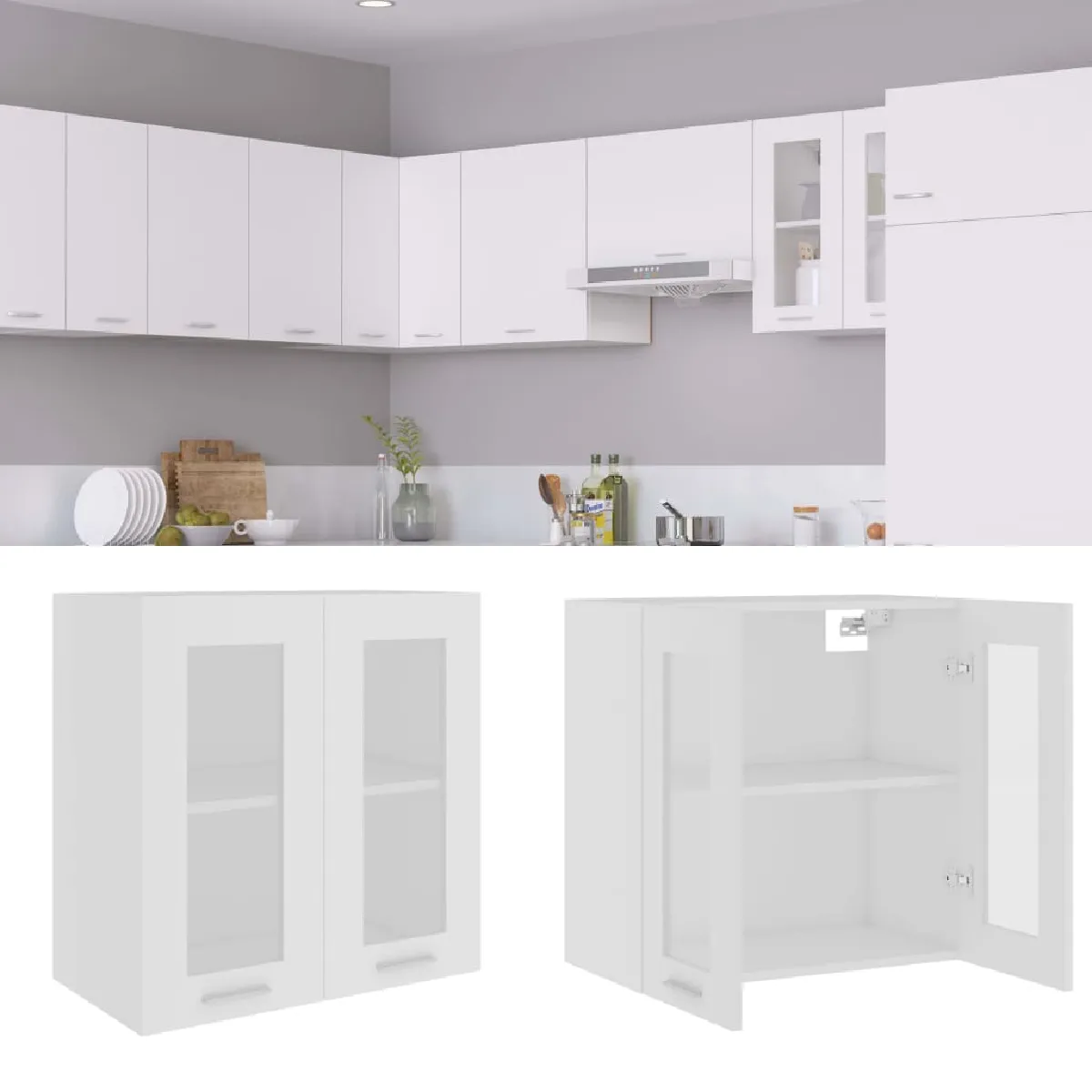 vidaXL Armoire Verre Suspendue