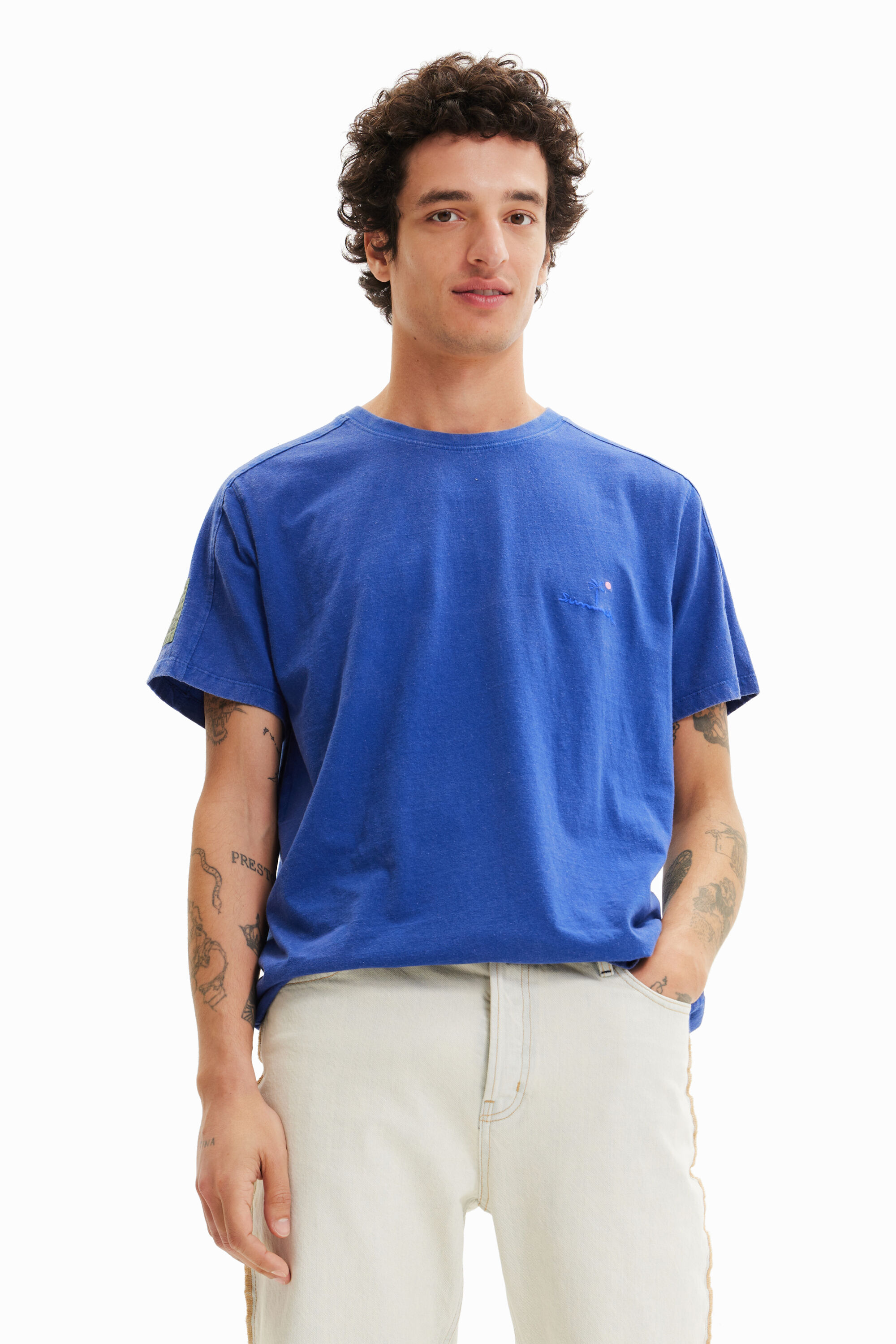 T-shirt uni brodé
