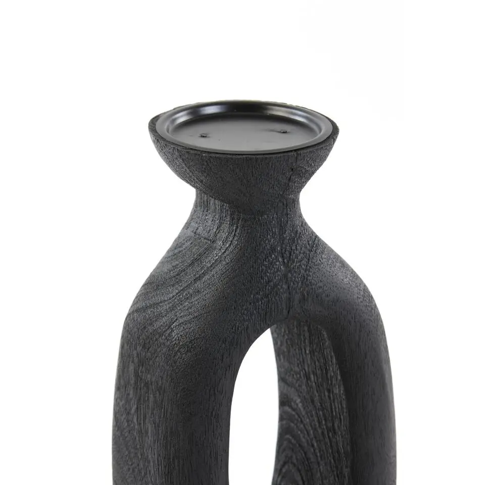 Kandelaar Django - Zwart - 14x12x45cm