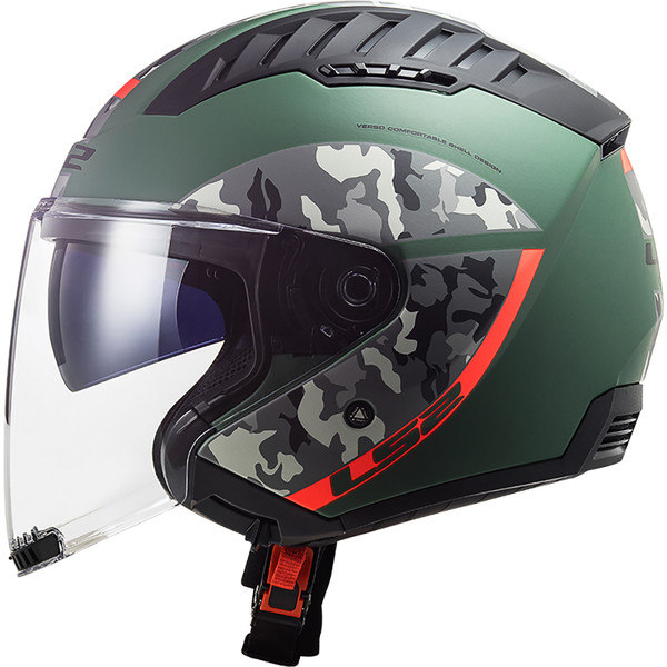 LS2 - Casque OF600 Copter Crispy Kaki / Camouflage Gris / Orange