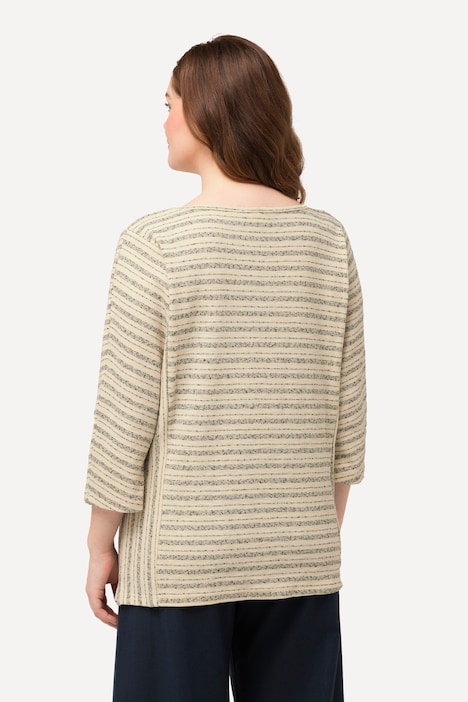 Sweatshirt, Streifen, Rundhals, 3/4-Arm, Biobaumwolle
