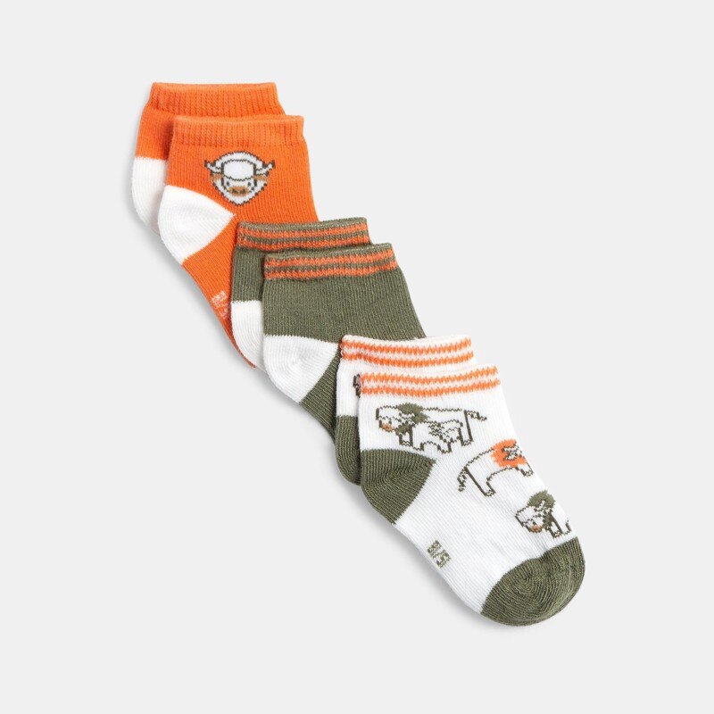 Chaussettes basses (lot de 3) orange bébé garçon Orange