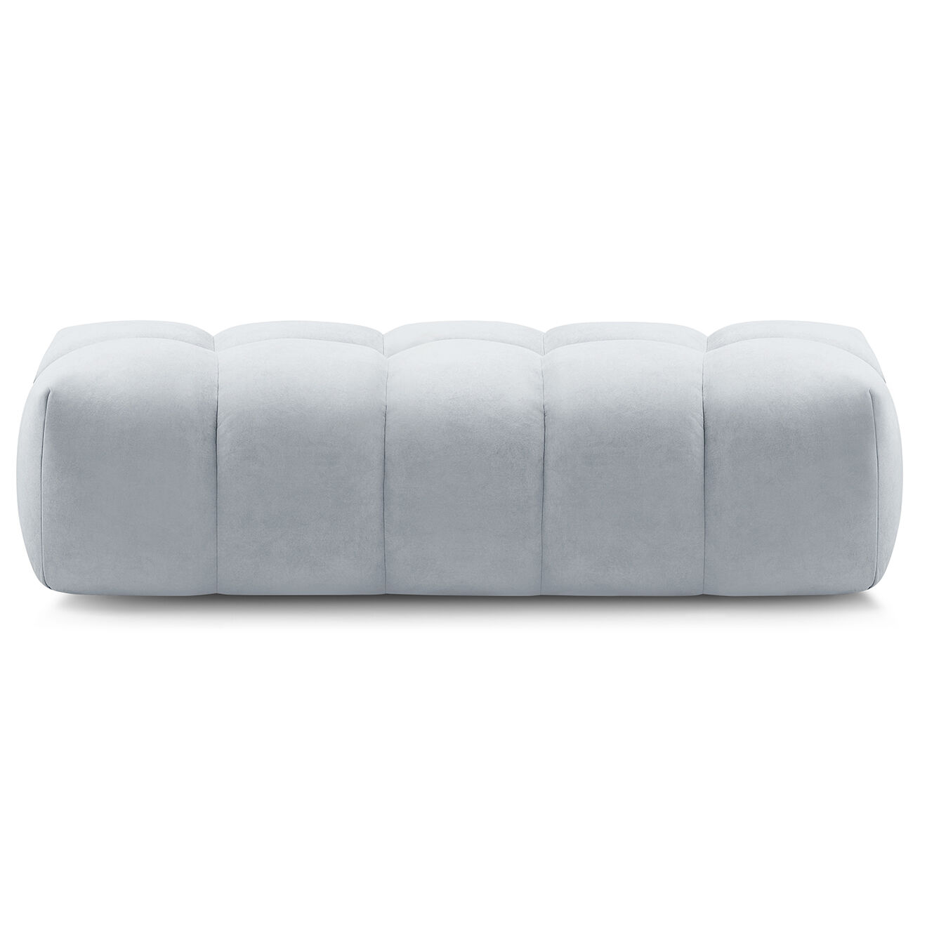 Bobochic Pouf en Velours Mont-Blanc gris clair - 180x66x48 cm