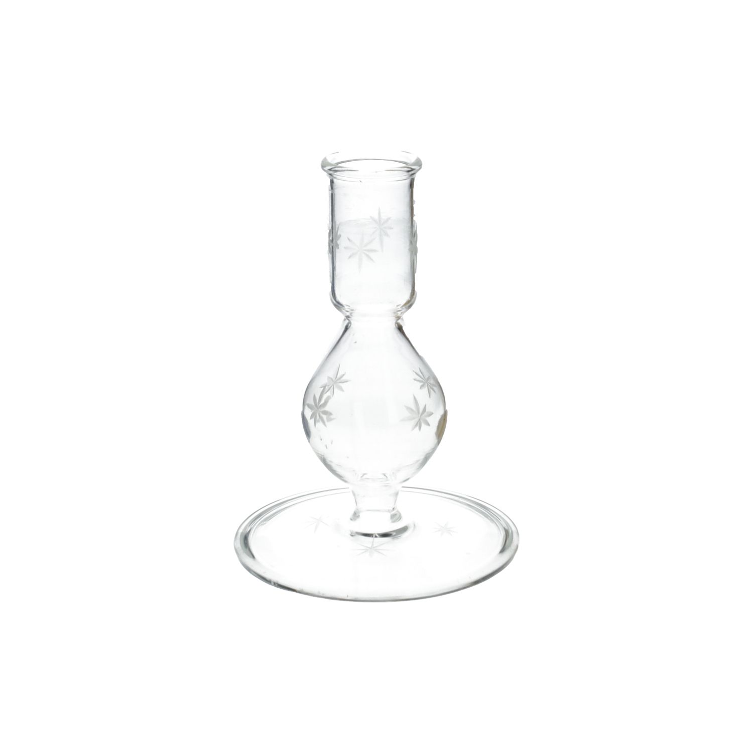 Kandelaar, glas, ster, 12,5 cm