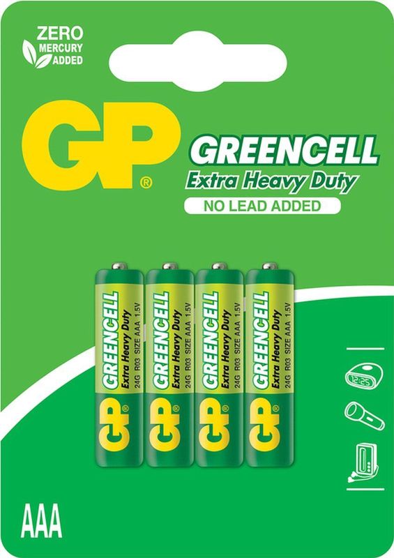 GP Batteries - Greencell - AAA Batterijen - 4 Stuks