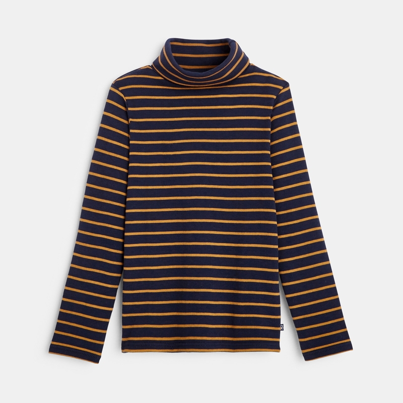 T-shirt col roulé beige garçon