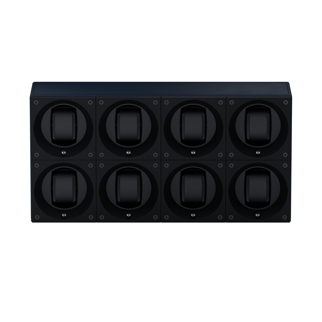 SwissKubik Masterbox Leder Marineblau - 8 Uhren