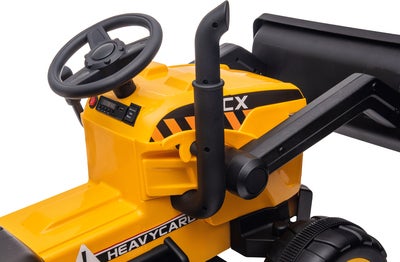Alex's Garage Eltraktor med Frontlaster, Gul