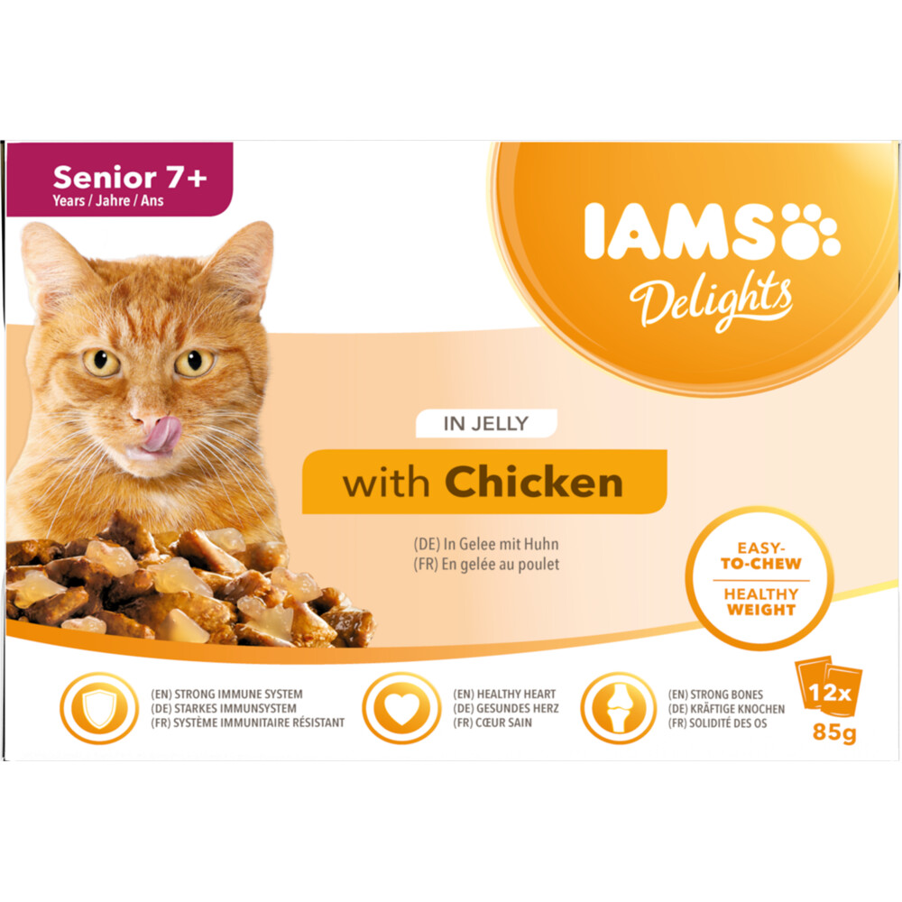 Iams Delights Pouch Multipack Senior Chicken Jelly12 x 85 gr